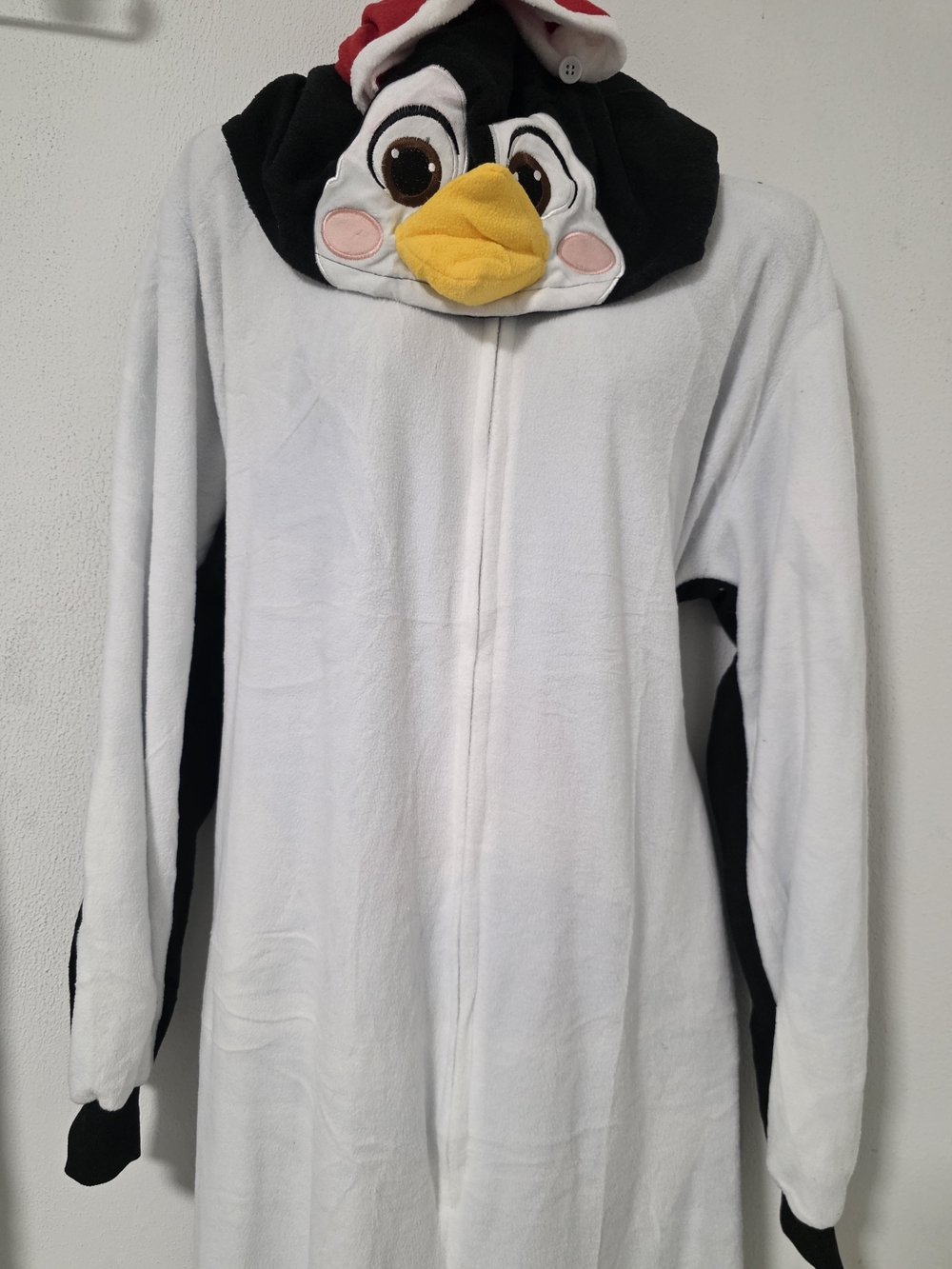 Amazon Penguin Hooded Onesie Pajamas - White, Black & Yellow